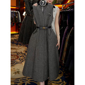 高档气质名媛纯色加厚马甲裙2025冬季 新款 超仙减龄显瘦遮肉A字裙