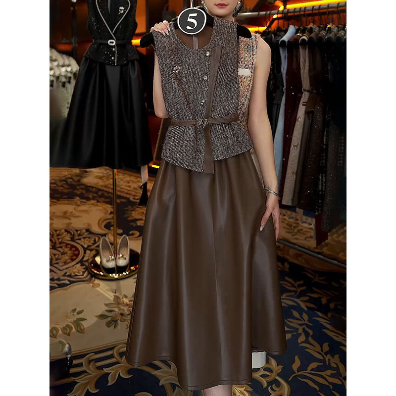 高档轻奢洋气假两件背心裙女2026春冬新款气质名媛精致显瘦A字裙,女装/女士精品,连衣裙,淘宝优惠券,粉丝福利购,淘宝优惠卷