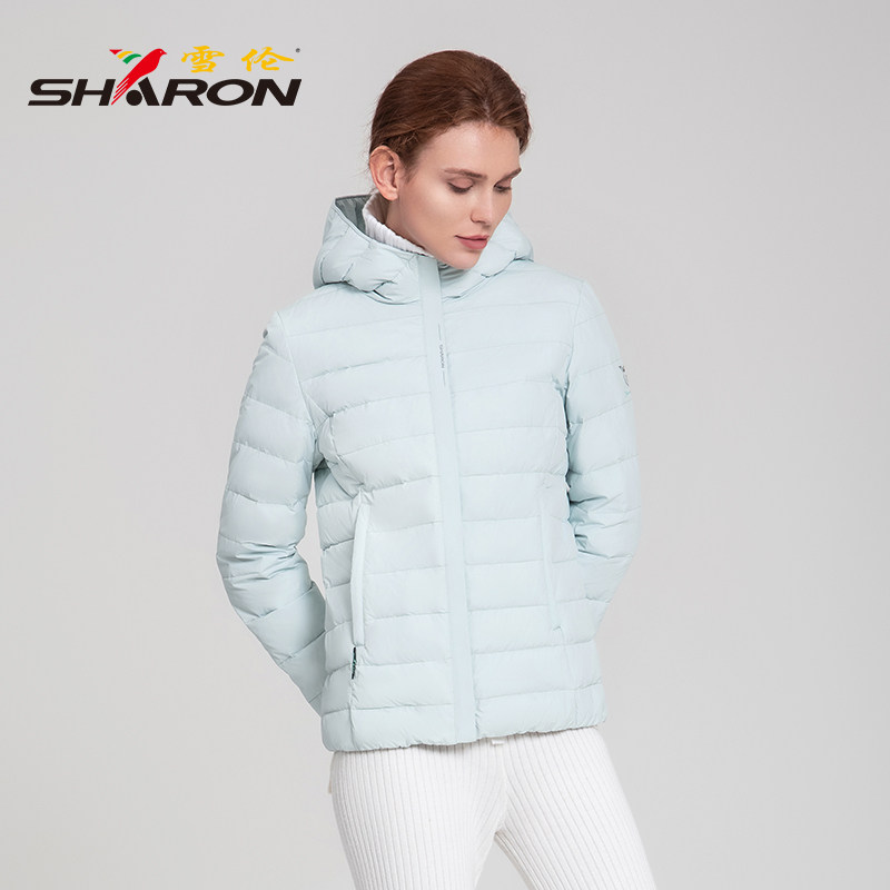 雪伦女轻薄羽绒服连帽零压迫轻柔保暖外套秋冬商场同款12332