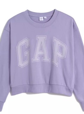 G*P Logo高腰短款撞色运动卫衣 女款 浅橙色