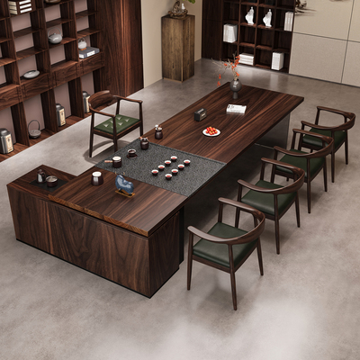 南美黑胡桃木茶桌椅组合