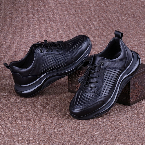 Универсальный летний дышащий кушон, кожаная спортивная обувь на платформе для отдыха для кожаной обуви, из натуральной кожи