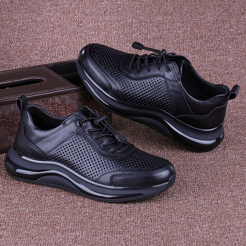 Универсальный летний дышащий кушон, кожаная спортивная обувь на платформе для отдыха для кожаной обуви, из натуральной кожи