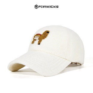 冬季户外徒步旅行羊驼棒球帽羊毛混纺运动显脸小鸭舌帽子