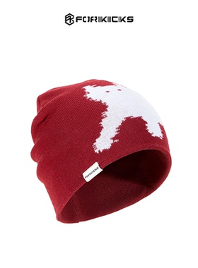 25新款博主强推圣诞秋冬户外像素猫咪刺绣针织护耳帽羊毛冷帽男女