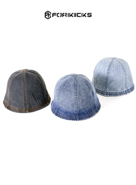 牛仔户外休闲印花双面可戴牛仔水桶帽时尚百搭遮阳显脸小渔夫帽子