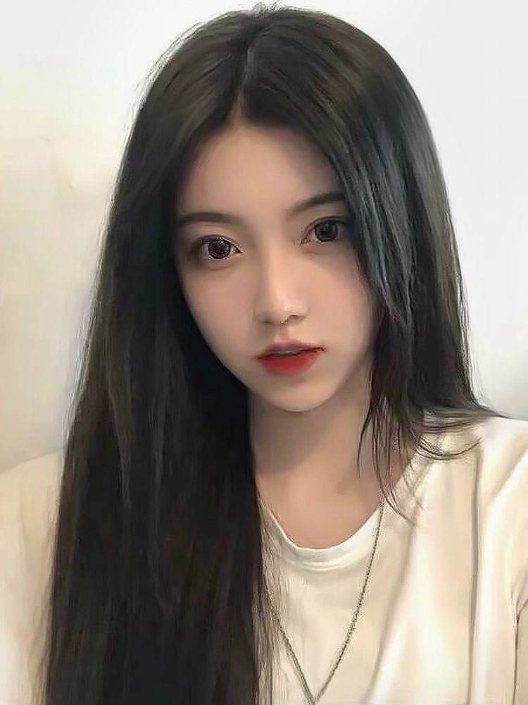 中分假发女长发黑长直发夏天薄款无刘海假发套彷真发自然全头套式