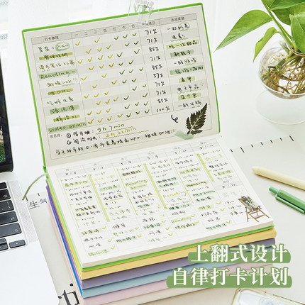 三年二班 自律打卡暑假学习计划本学生用时间管理计划表效率手册todolist月学习工作日程记录备忘录笔记本K