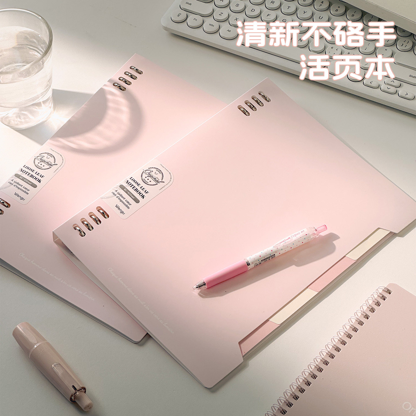 三年二班x文谷 清新不硌手活页本可拆卸高颜值初高中生专用笔记本横线记事本大学生用考研错题本B5本子A5
