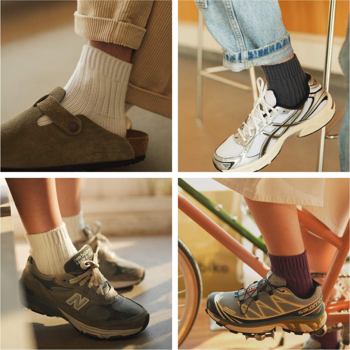 足下工作室 日系春夏情侣2X1肋条粗针短袜男女白色棉质袜子