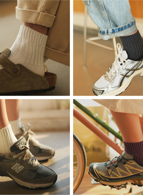 足下工作室 日系春夏情侣2X1肋条粗针短袜男女白色棉质袜子