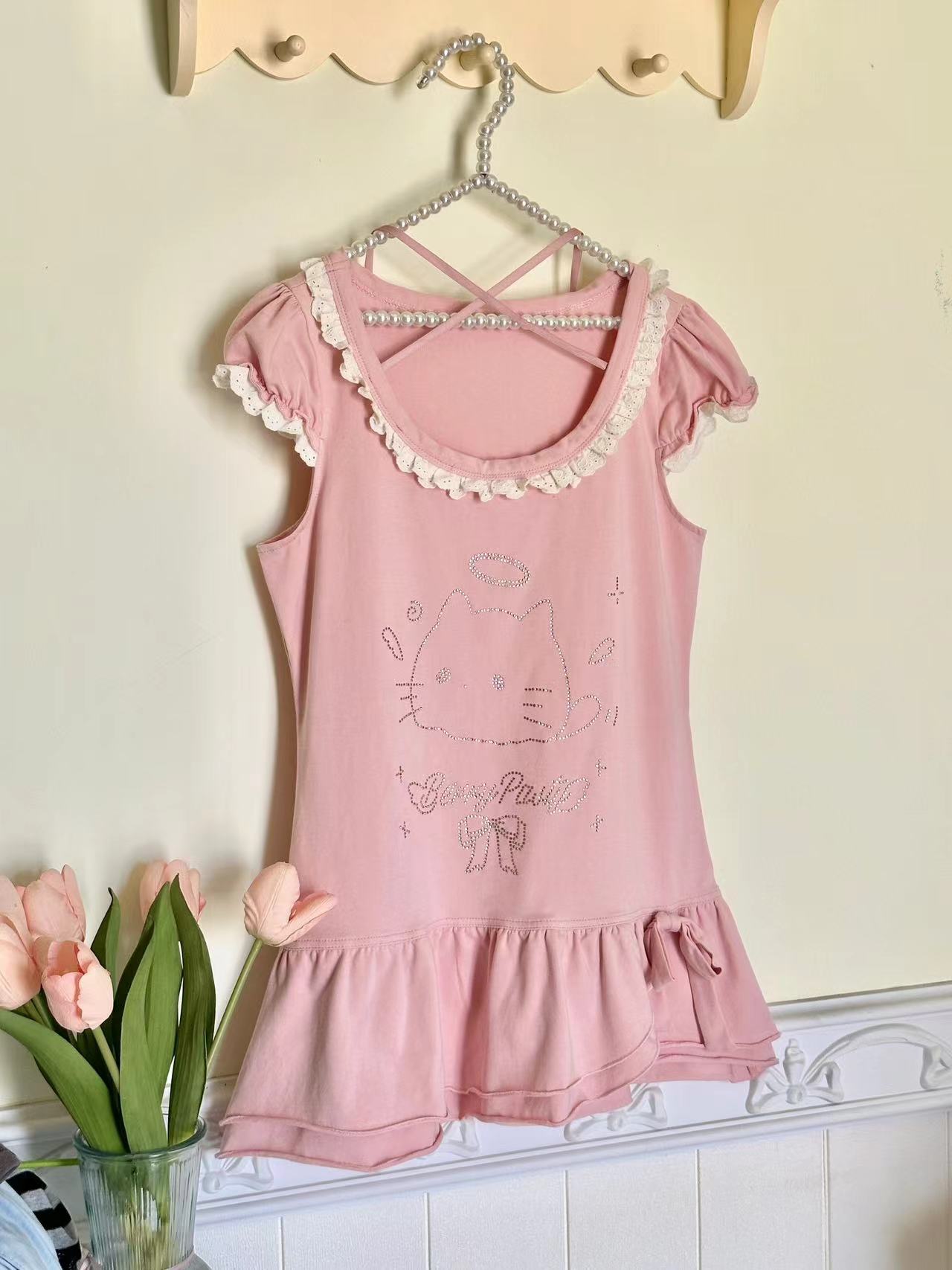 觅心甜喵/纯棉T恤 莓派派原创