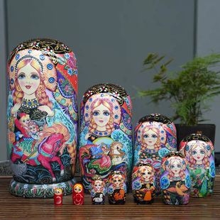 俄罗斯套娃10层大号精品哈尔滨满洲里旅游纪念品节日礼物摆件玩具
