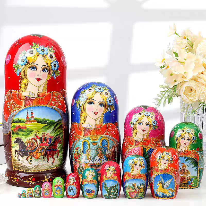 俄罗斯套娃15层烤漆精品椴木哈尔滨冰雪节纪念品节日礼物摆件玩具