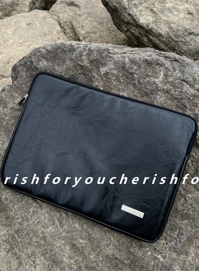 简约pu电脑包ins黑色电脑保护套适用于MacBook华为联想内胆包13.3