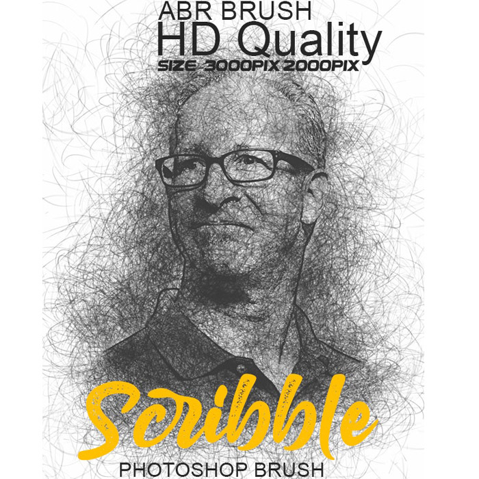 P0759高清PS设计素材 涂鸦手绘速写铅笔风格abr笔刷插件