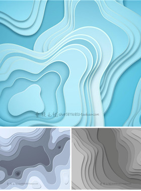 A3975矢量立体渐变等高线风格背景印花纹样图 AI设计素材