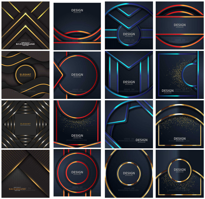 A0995矢量抽象立体金属光泽线条纹理背景图 AI设计素材