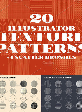 A3813矢量几何木纹线条波点纹理纹样 AI设计素材+swatches插件