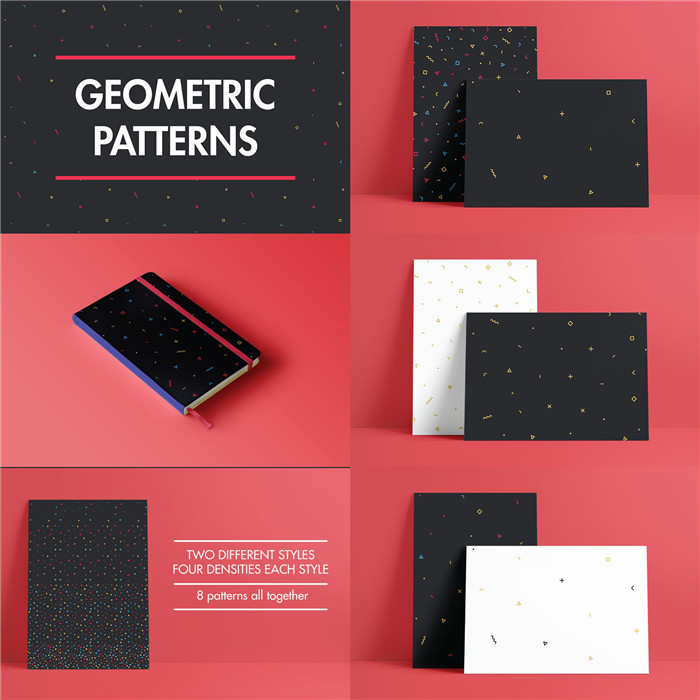 A3817矢量现代几何填充空间四方连续纹样包装背景纹理 AI设计素材