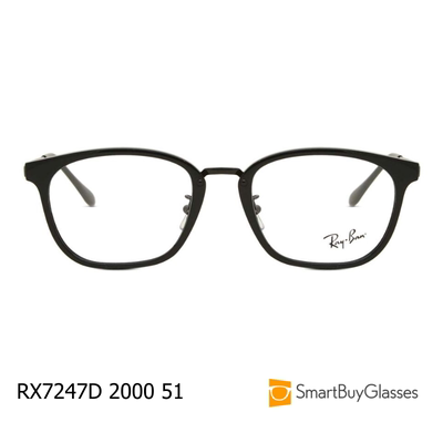 雷朋板材方形黑色近视眼镜架