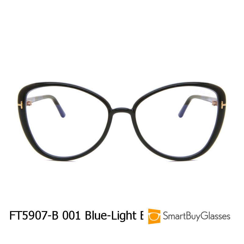 tomford眼镜汤姆福特框架镜蝶形女士板材防蓝光镜框 FT5907-B