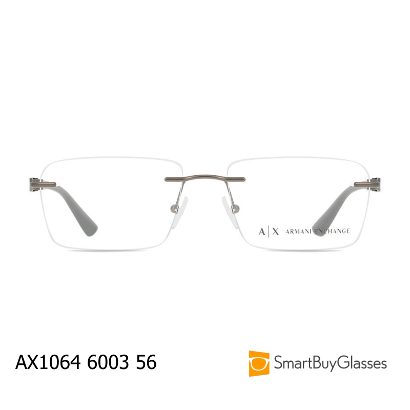 Armani Exchange 阿玛尼男士无框眼镜架金属超轻近视镜框 AX1064