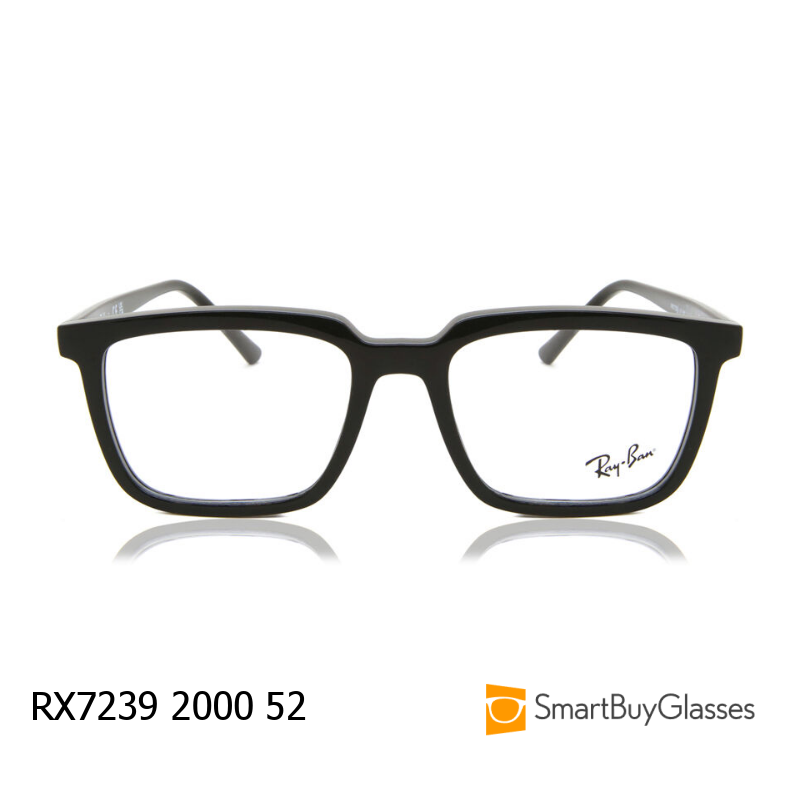 rayban眼镜架雷朋方框男女黑色板材简约时尚光学镜框 RX7239