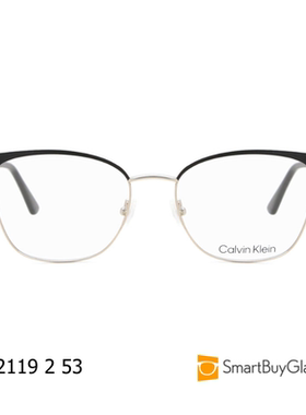 Calvin Klein 金属半框眼镜架男女时尚眉线镜框 CK22119