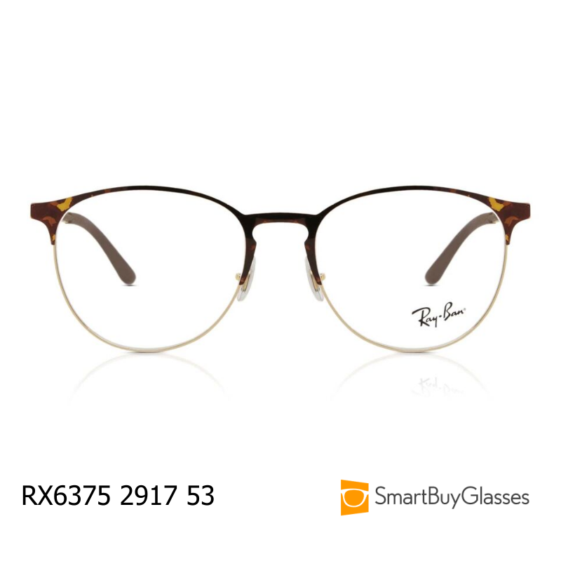 Ray-Ban/雷朋 光学眼镜椭圆形眼镜架男女玳瑁金属近视镜框 RX6375