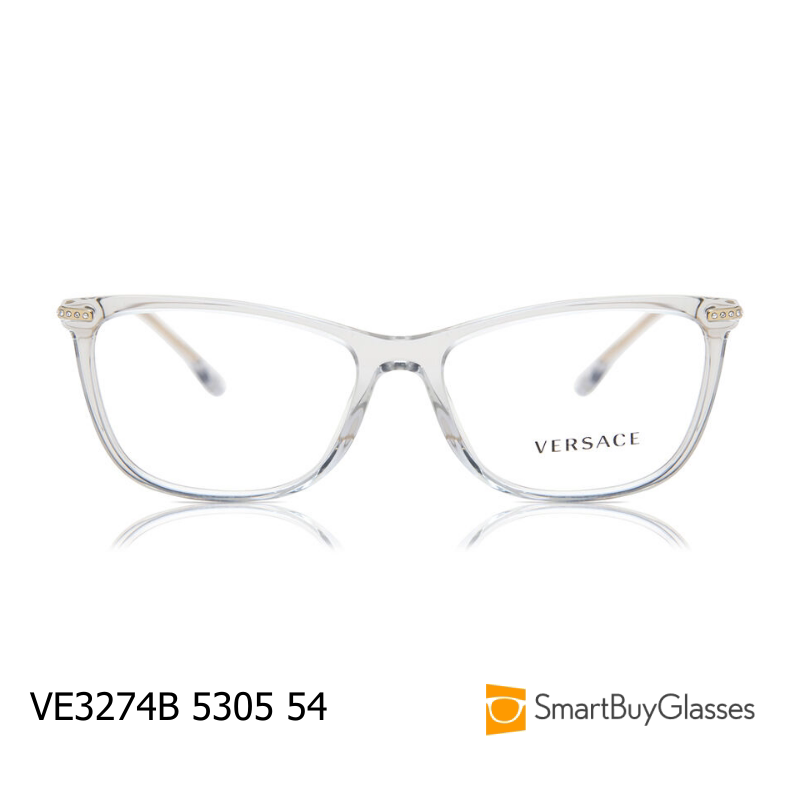 VERSACE范思哲透明方框眼镜架女士时尚大框框架眼镜VE3274B