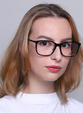 Rayban雷朋框架眼镜休闲男女黑色复古塑料日系简约框架镜RX7168D