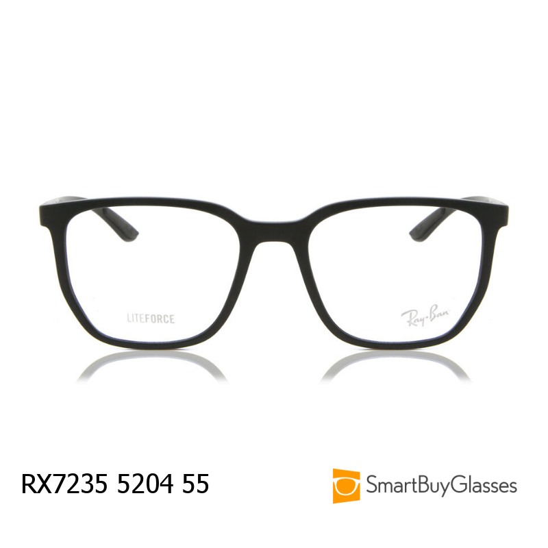 Rayban眼镜雷朋方框眼镜架男女轻便板材黑色简约镜框 RX7235