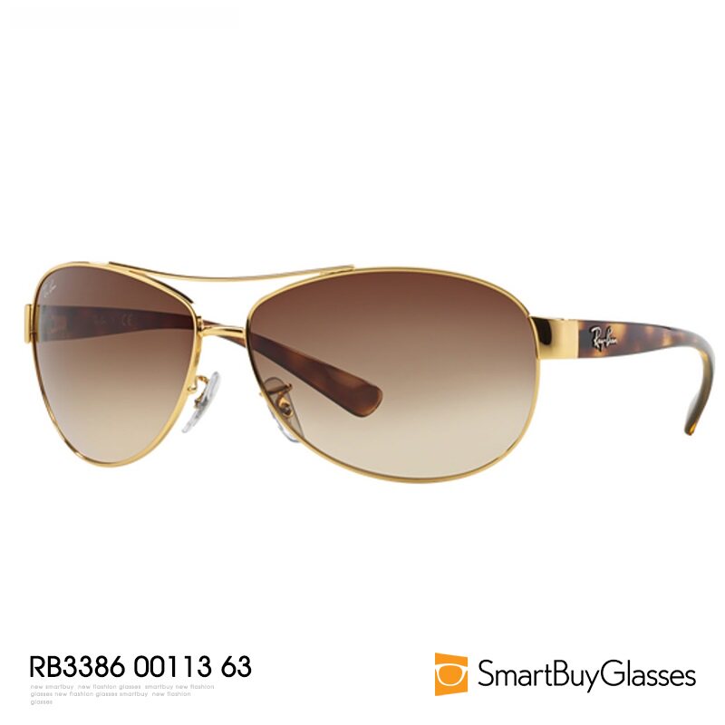 rayban墨镜雷朋气质棕色双梁大框渐变镜片太阳眼镜 RB3386