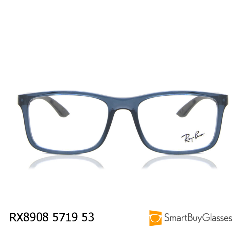 Ray-Ban雷朋方框眼镜架男女简约时尚蓝色板材镜框RX8908