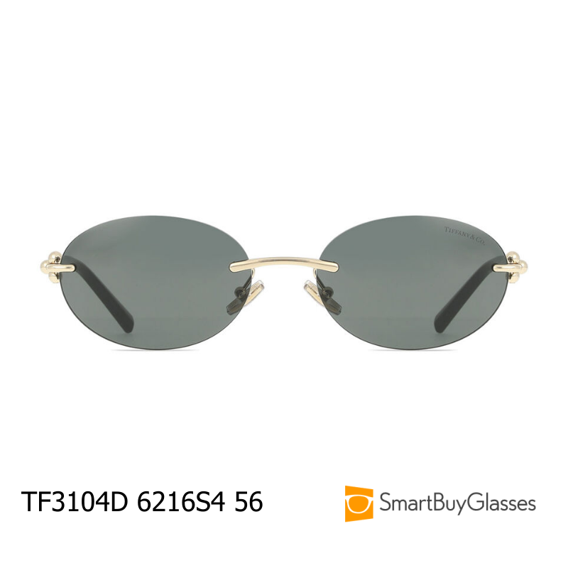 tiffany墨镜蒂芙尼有鼻托女士金属椭圆框太阳眼镜 TF3104D