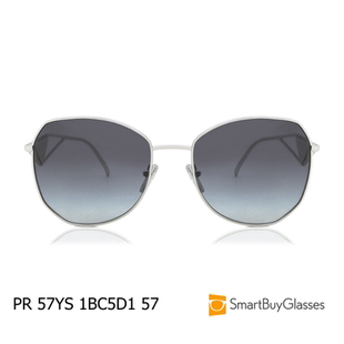 Prada 遮阳墨镜老钱风太阳眼镜 金属圆框男女时尚 57YS 普拉达