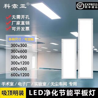 净化灯300x1200led洁净灯30x90医院手术室无尘车间超薄吸顶平板灯