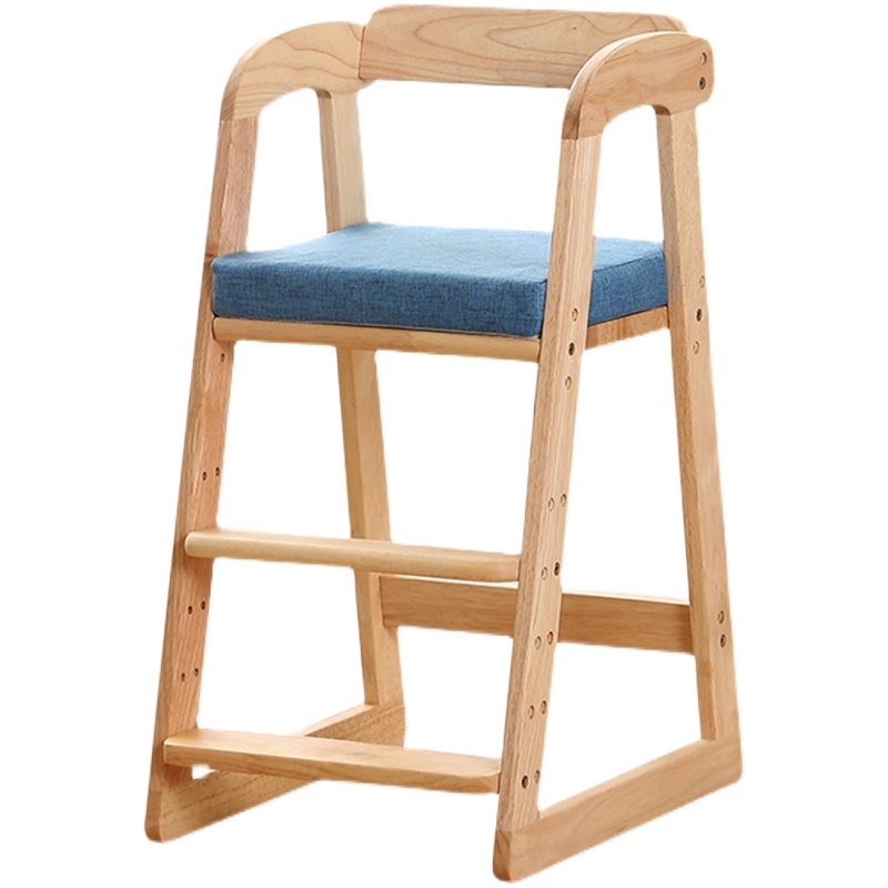 儿童餐椅木质升降椅婴儿家用加大宝宝成长椅简约高脚凳实木吃饭椅