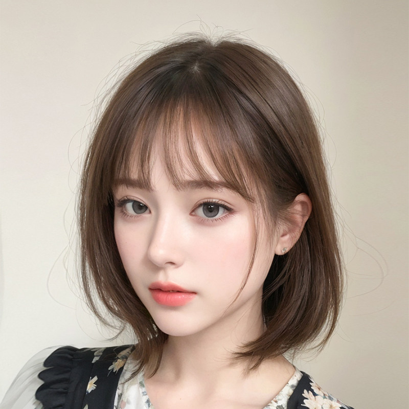 假发女短发真发全真人发波波头锁骨发全头套式整顶自然减龄假发套