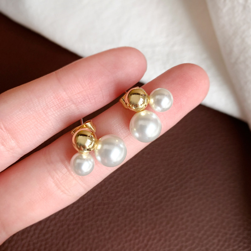 小豆豆小巧珍珠耳钉女精致高级感小众设计耳环简约气质百搭耳饰