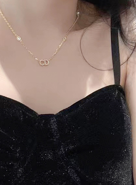 奥米迪奥cd小米珠镶钻珍珠项链