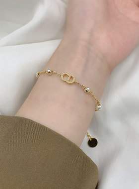 奥米迪奥字母珍珠手链项链百搭