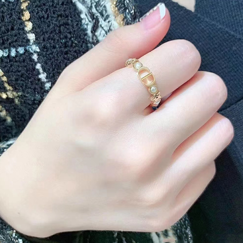 奥米迪奥cd珍珠戒指小众设计