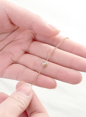 玫瑰金单钻配饰时尚风百搭手链