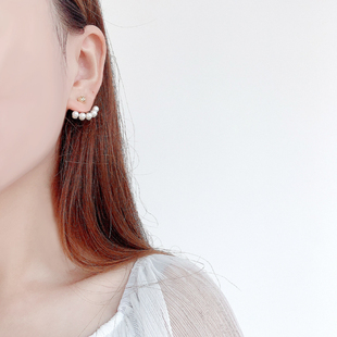奥米迪奥扇形珍珠耳钉耳环两戴2025新潮气质款纯银网红百搭女耳饰