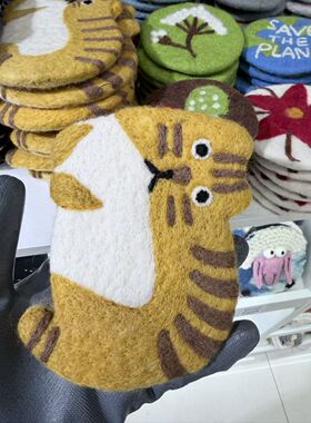青海文创纪念品特色羊毛毡卡通杯垫可爱异形手工杯垫