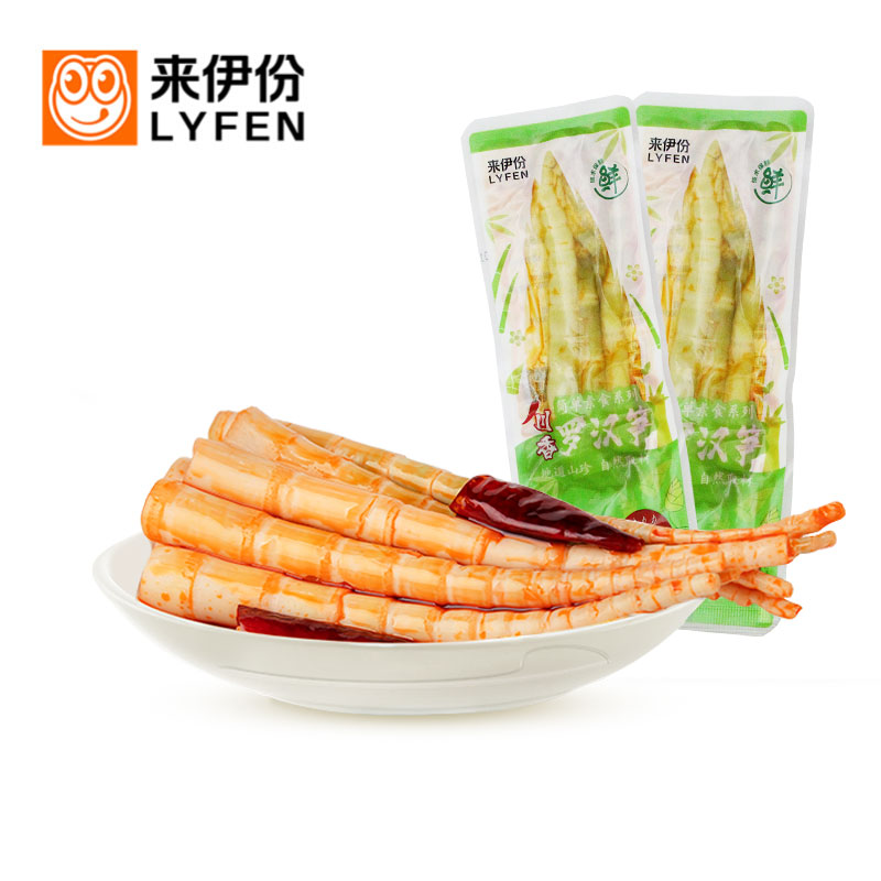 来伊份山椒罗汉笋500g辣味鲜嫩竹笋尖山珍四川特产小包装休闲零食