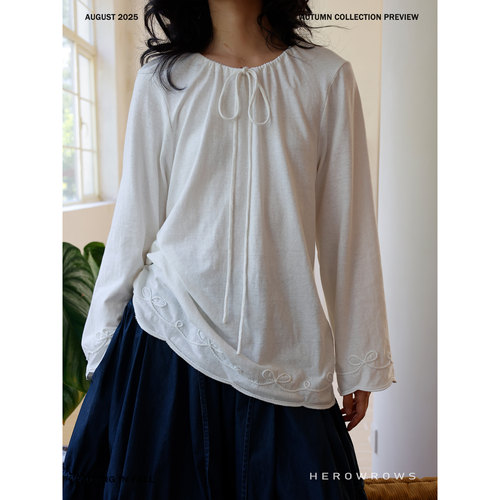 汉麻亲肤立体刺绣长袖T恤