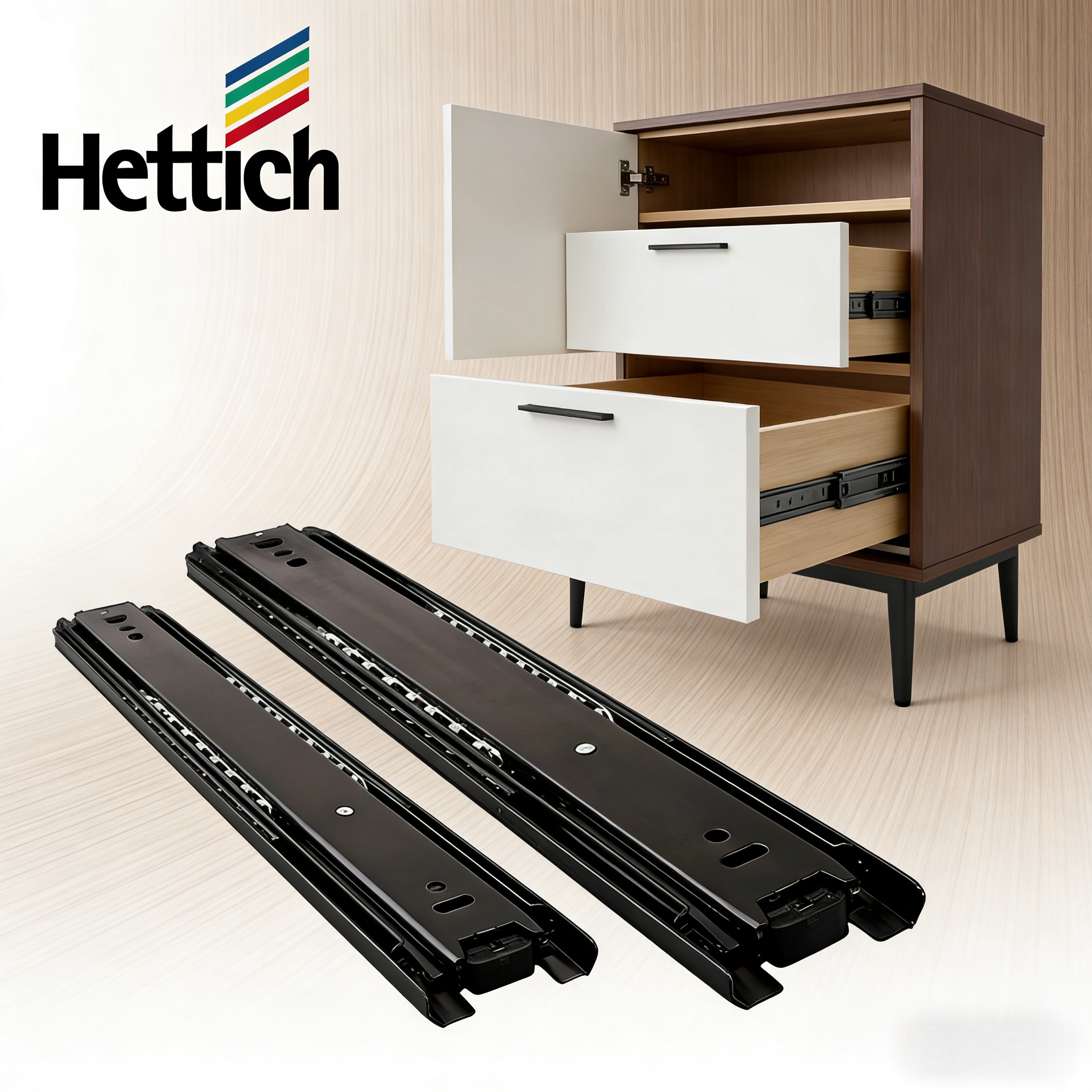 海蒂诗Hettich缓冲阻尼三节抽屉图片